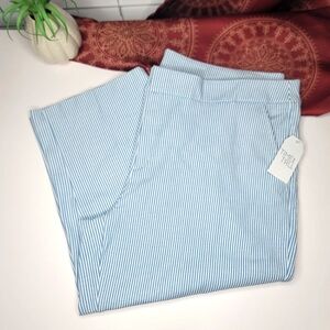 Time And Tru Mid Rise Capris 4 Way Stretch Blue Stripe Size 20 NWT